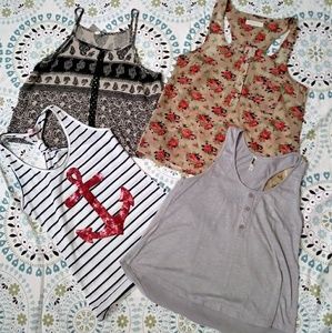 Bundle of 4 Racerback Tops for woman. Margret